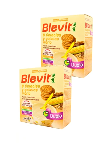 BLEVIT PLUS 8 CEREALES Y GALLETAS MARÍA DUPLO 2 X 600 G 3 BLEVIT PLUS 8 CEREALES Y GALLETAS MARÍA DUPLO 2 X 600 G