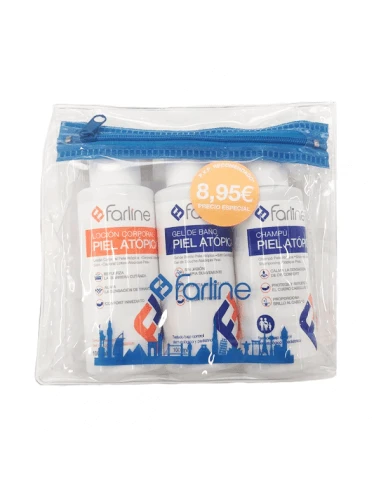 FARILINE NECESER PIEL ATÓPICA LOCIÓN CORPORAL 100 ML + GEL BAÑO 100 ML + CHAMPÚ 100 ML 3 FARILINE NECESER PIEL ATÓPICA LOCIÓN CORPORAL 100 ML + GEL BAÑO 100 ML + CHAMPÚ 100 ML