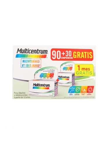 MULTICENTRUM 90 + 30 COMPRIMIDOS PACK PROMOCIONA 3 MULTICENTRUM 90 + 30 COMPRIMIDOS PACK PROMOCIONA