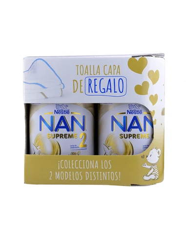 Nestlé® NESTLÉ NAN SUPREME 2 DUPLO 2 X 800 G + REGALO TOALLA CAPA 3 Nestlé® NESTLÉ NAN SUPREME 2 DUPLO 2 X 800 G + REGALO TOALLA CAPA