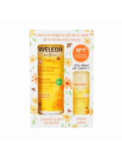 WELEDA BEBÉ CALÉNDULA CHAMPÚ Y GEL DE DUCHA 2 EN 1 200 ML + CREMA PAÑAL 30 ML PACK