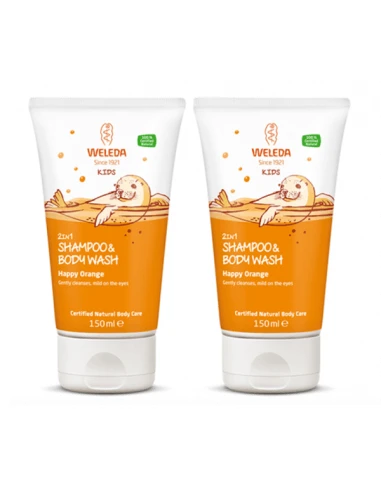 WELEDA CHAMPÚ Y GEL 2 EN 1 PARA NIÑOS NARANJA DUPLO 2 X 150 ML 3 WELEDA CHAMPÚ Y GEL 2 EN 1 PARA NIÑOS NARANJA DUPLO 2 X 150 ML