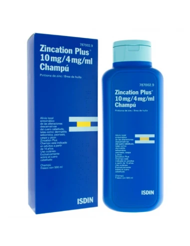 ZINCATION PLUS 10 MG/ML +4MG/ML CHAMPÚ MEDICINAL 500ML 3 ZINCATION PLUS 10 MG/ML +4MG/ML CHAMPÚ MEDICINAL 500ML